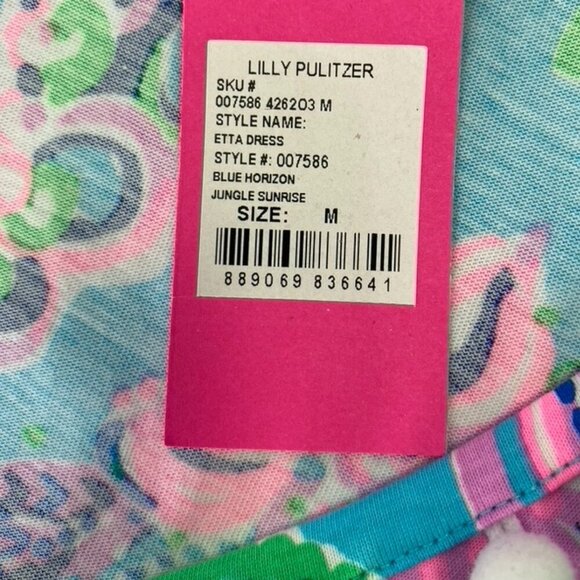 Lilly Pulitzer Etta dress in Blue Horizon Jungle Sunrise - Picture 10 of 16